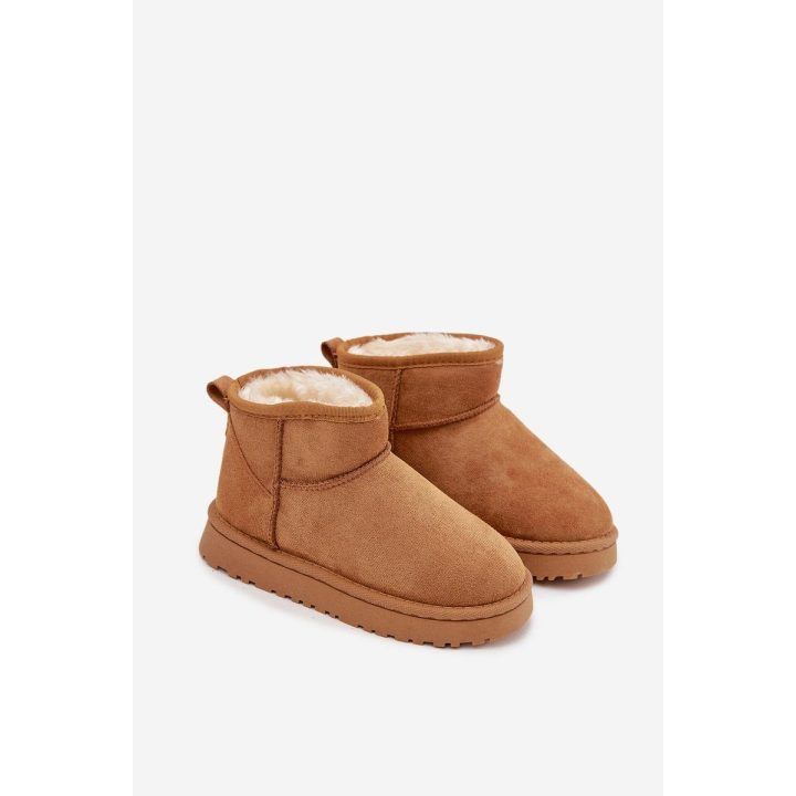 Vaikiški žieminiai aulinukai su kailiu, kupranugario – ruda