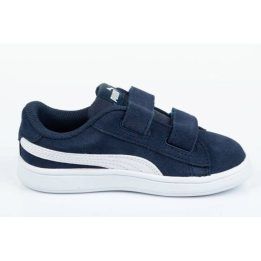 Vaikiški zomšiniai sportbačiai Puma Smash v2, tamsiai mėlyni