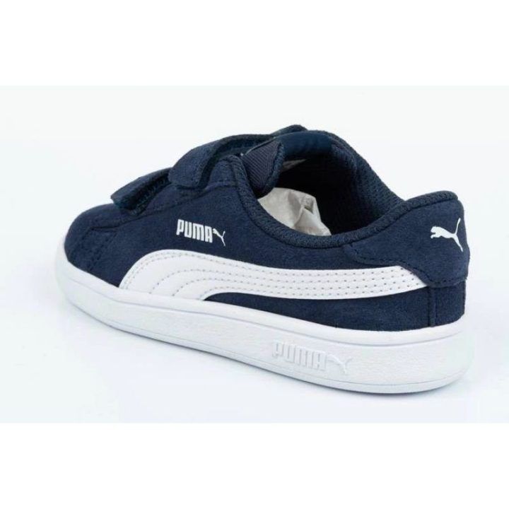 Vaikiški zomšiniai sportbačiai Puma Smash v2, tamsiai mėlyni