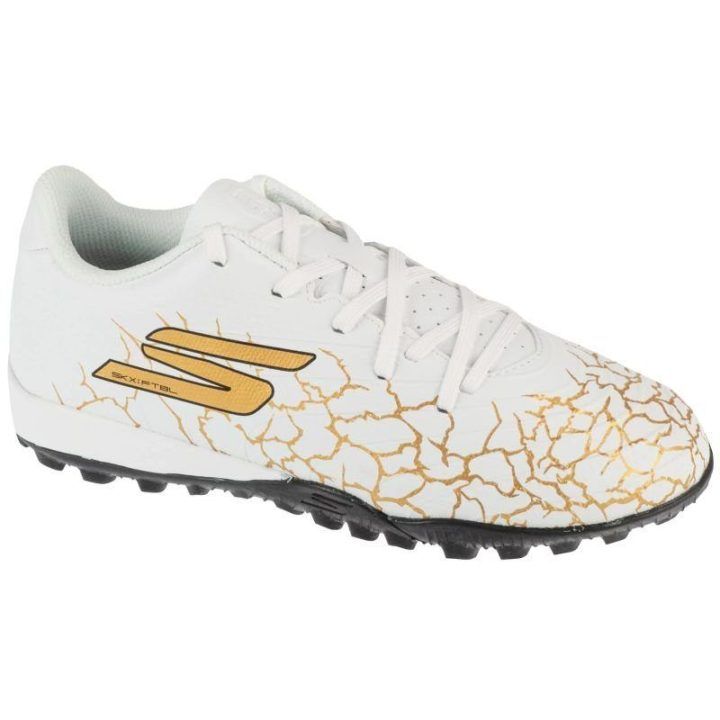 Vaikiški futbolo bateliai natūraliai vejai Skechers SKX 1.5, balti