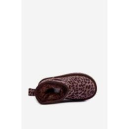Mergaičių pašiltinti sniego batai su leopardo raštu