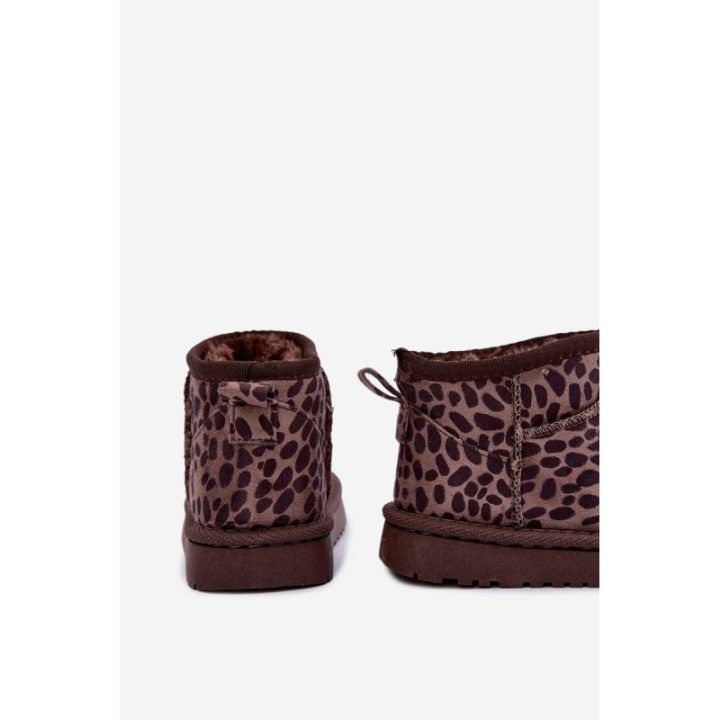 Mergaičių pašiltinti sniego batai su leopardo raštu