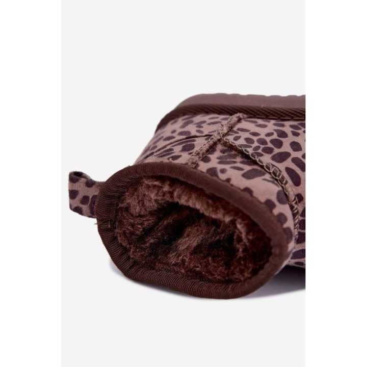 Mergaičių pašiltinti sniego batai su leopardo raštu