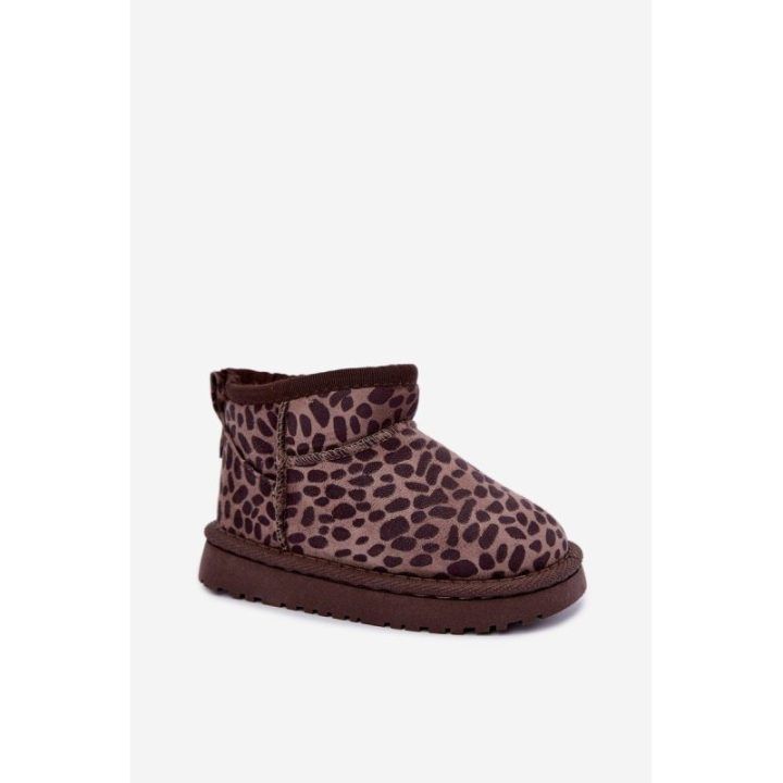 Mergaičių pašiltinti sniego batai su leopardo raštu
