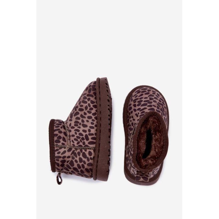 Mergaičių pašiltinti sniego batai su leopardo raštu
