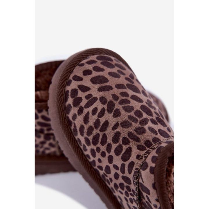 Mergaičių pašiltinti sniego batai su leopardo raštu