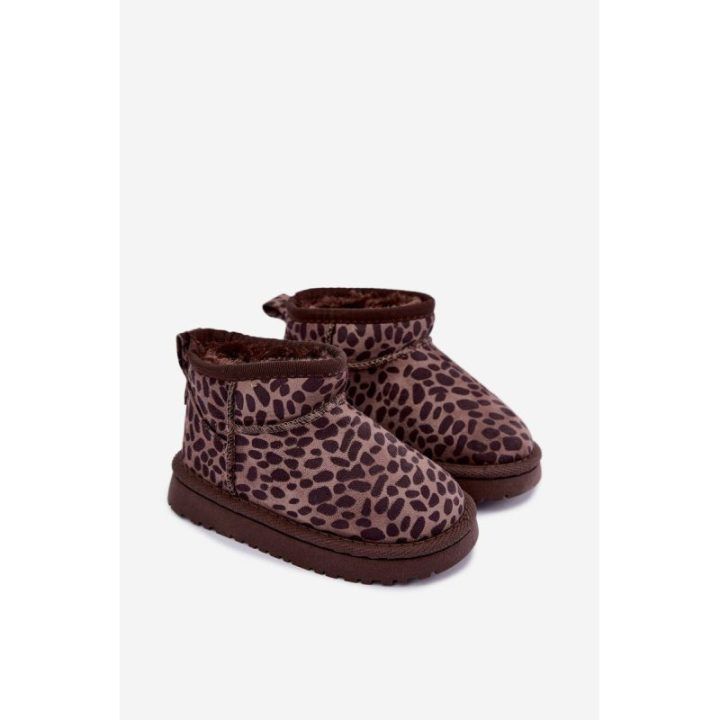Mergaičių pašiltinti sniego batai su leopardo raštu