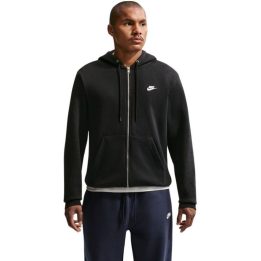 Vyriškas džemperis su gobtuvu ir užtrauktuku Nike Club BB, juodas