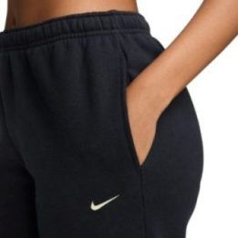 Moteriškos medvilninės sportinės kelnės Nike Studio Fleece, juodos