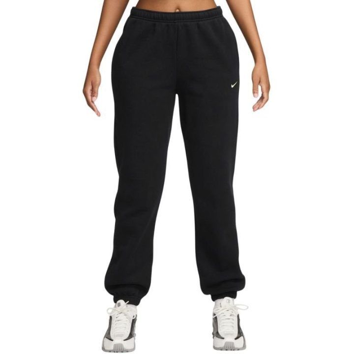 Moteriškos medvilninės sportinės kelnės Nike Studio Fleece, juodos