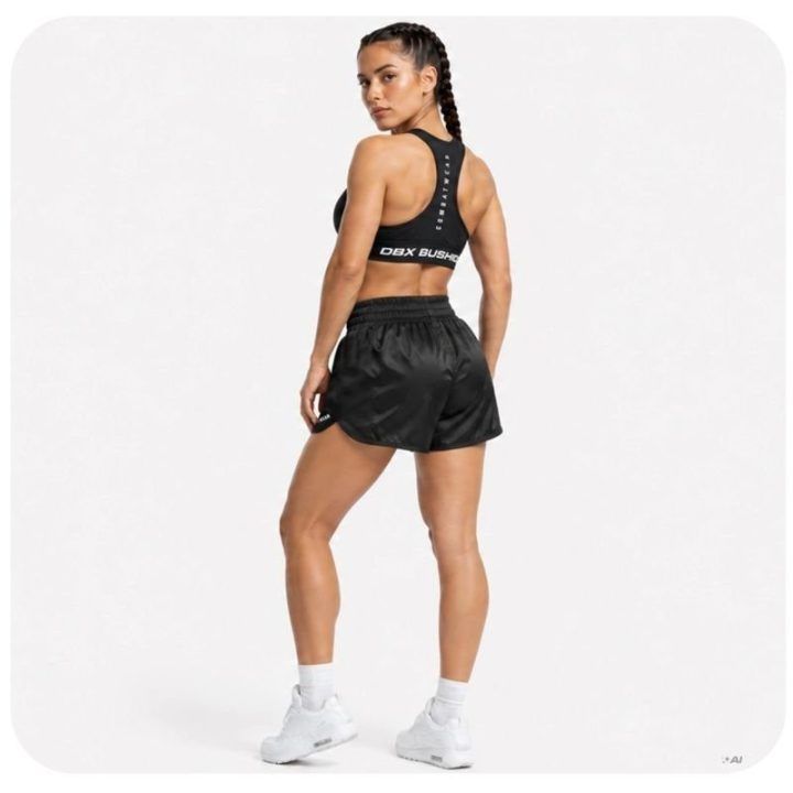 Moteriški Muay Thai šortai DBX Bushido Combatwear, juodi