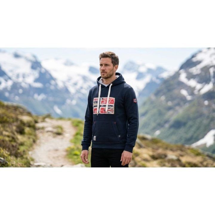 Vyriškas džemperis Geographical Norway GPEPE 2, tamsiai mėlynas