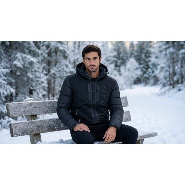 Vyriška striukė Geographical Norway Beachwood, juoda
