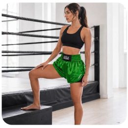 Moteriški Muay Thai šortai DBX Bushido Combatwear, pasteliniai žali