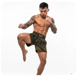 Vyriški Muay Thai šortai DBX Bushido Combatwear, tamsiai žali
