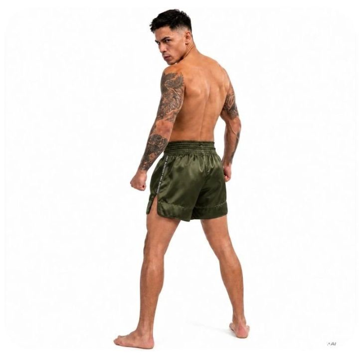Vyriški Muay Thai šortai DBX Bushido Combatwear, tamsiai žali