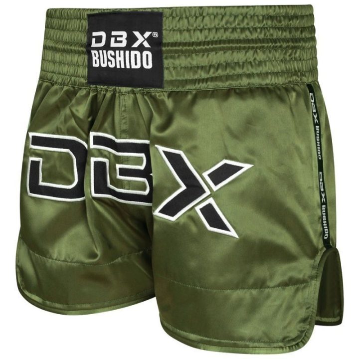 Vyriški Muay Thai šortai DBX Bushido Combatwear, tamsiai žali
