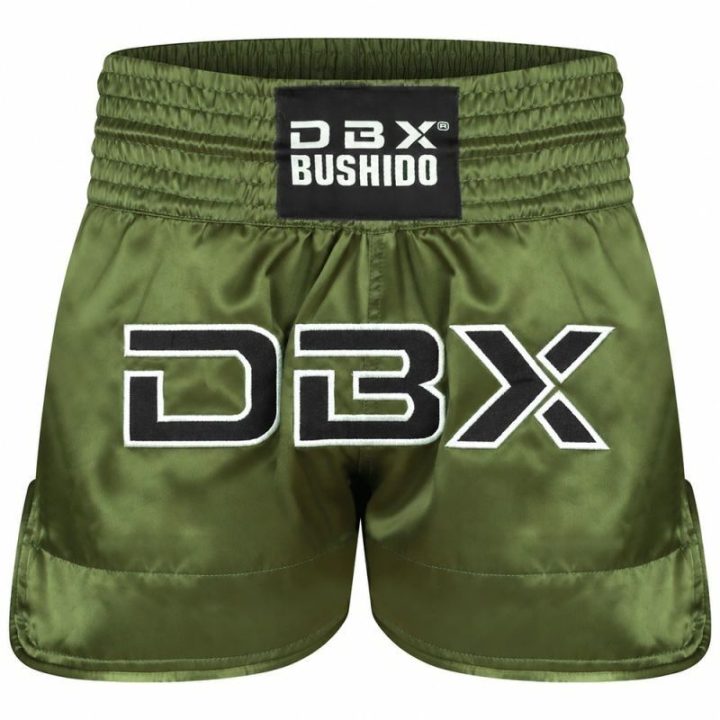 Vyriški Muay Thai šortai DBX Bushido Combatwear, tamsiai žali