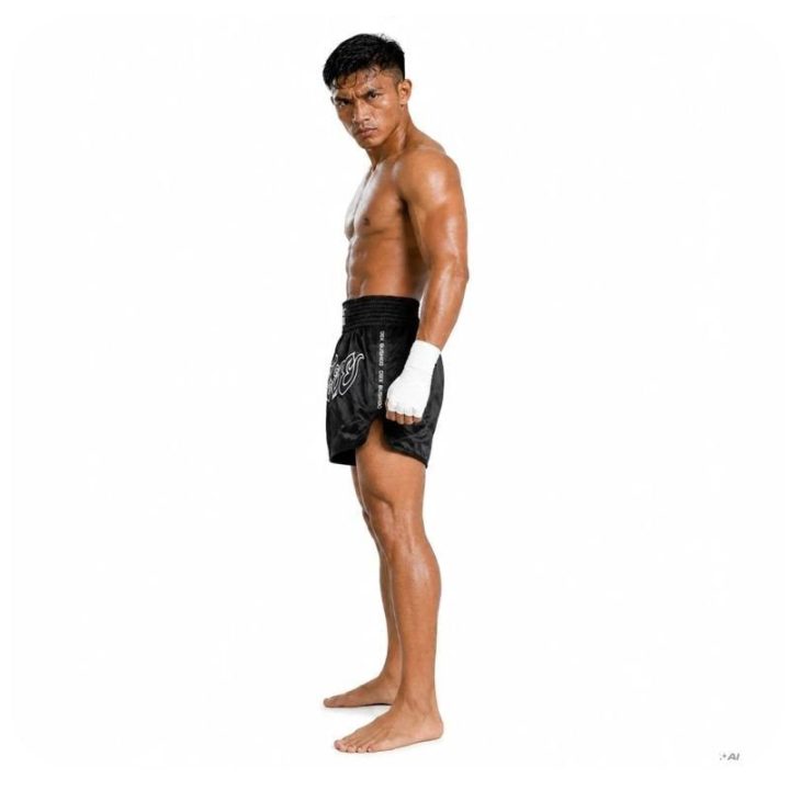 Vyriški Muay Thai šortai DBX Bushido V2 Combatwear, juodi