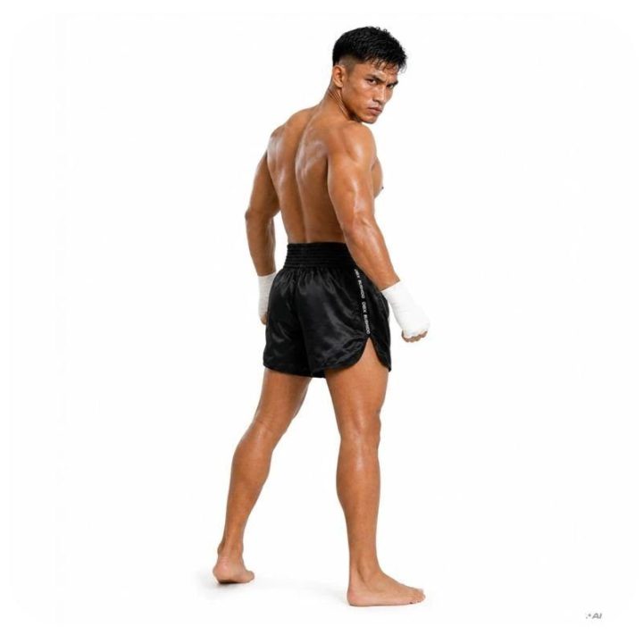 Vyriški Muay Thai šortai DBX Bushido V2 Combatwear, juodi
