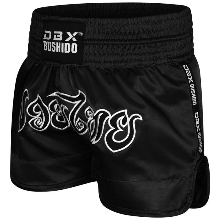 Vyriški Muay Thai šortai DBX Bushido V2 Combatwear, juodi