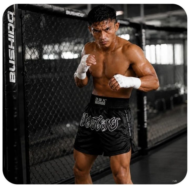 Vyriški Muay Thai šortai DBX Bushido V2 Combatwear, juodi