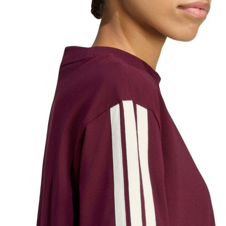 Moteriški marškinėliai adidas Essentials 3-Stripes, bordo