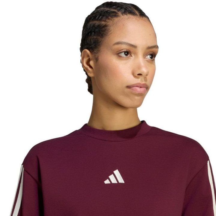Moteriški marškinėliai adidas Essentials 3-Stripes, bordo