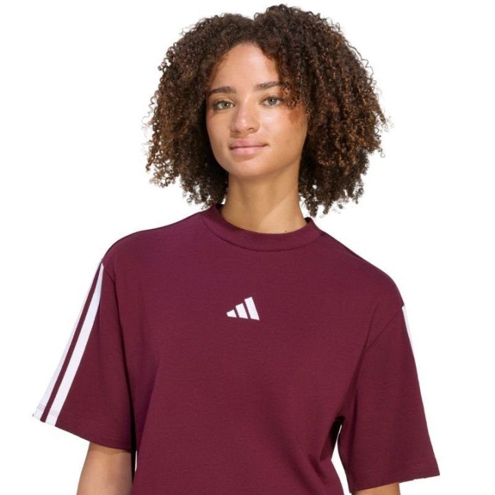 Moteriški laisvo kirpimo marškinėliai adidas Essentials, bordo