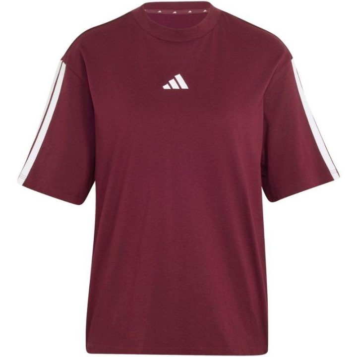 Moteriški laisvo kirpimo marškinėliai adidas Essentials, bordo