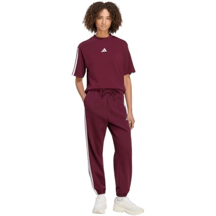 Moteriški laisvo kirpimo marškinėliai adidas Essentials, bordo