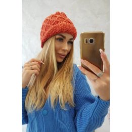 Moteriška žieminė kepurė su fliso pamušalu Roma Bis, oranžinė