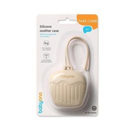 Silikoninis čiulptukų dėklas BabyOno, smėlio spalvos