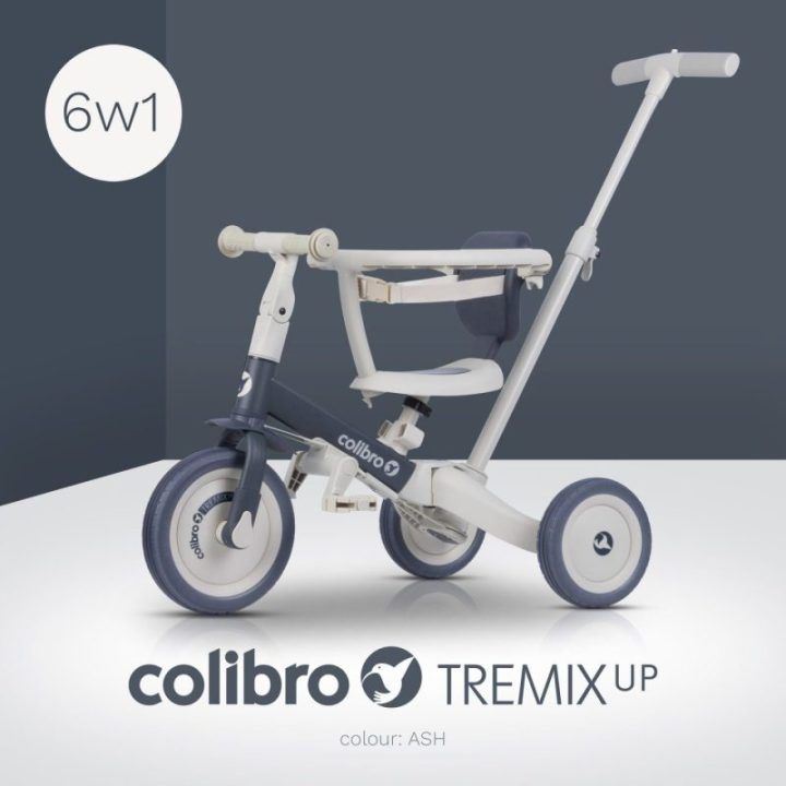 Vaikiškas 6 viename triratukas Colibro Tremix Up, pelenų pilkas