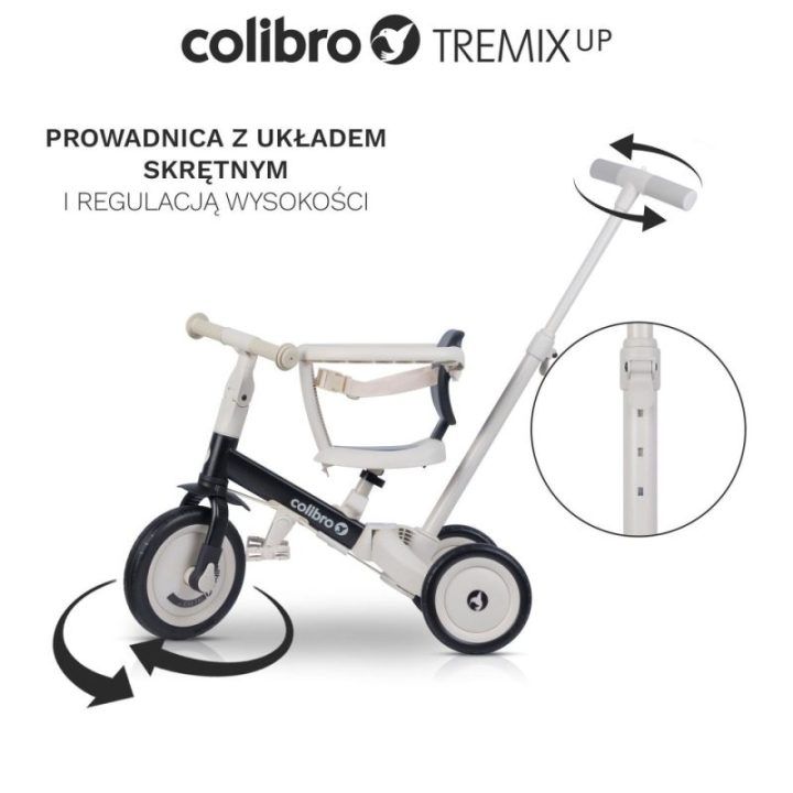 Vaikiškas triratukas 6 viename Colibro Tremix Up, anglies pilkas