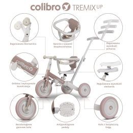 Vaikiškas triratukas 6 viename Colibro Tremix Up, pelenų spalvos