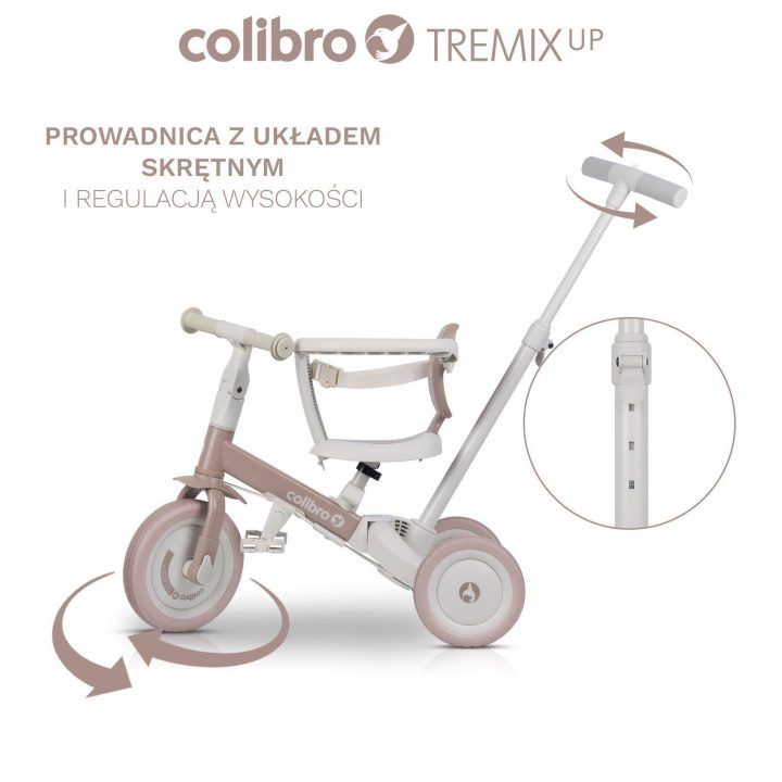 Vaikiškas triratukas 6 viename Colibro Tremix Up, pelenų spalvos