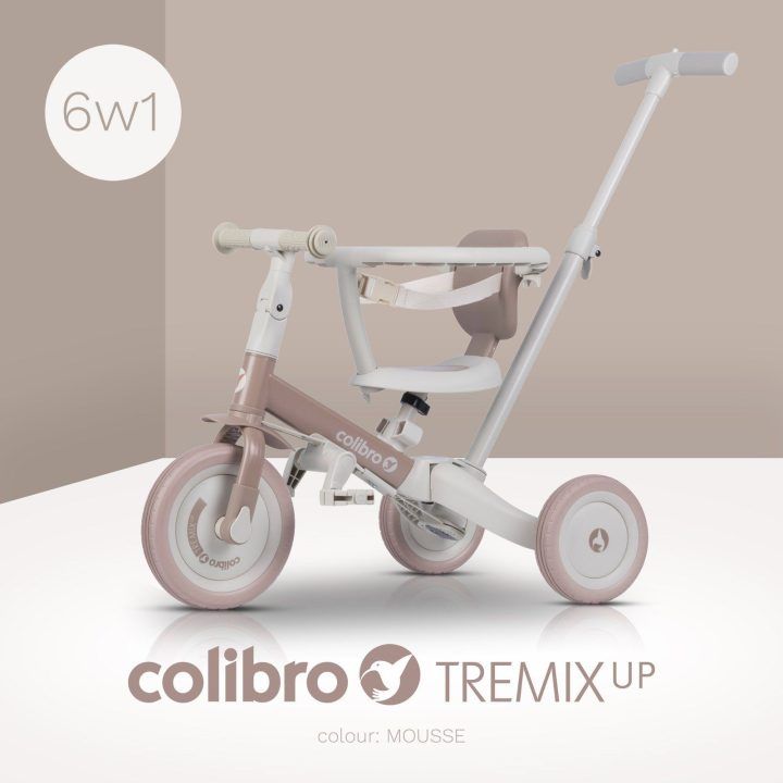 Vaikiškas triratukas 6 viename Colibro Tremix Up, pelenų spalvos