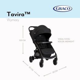 Sulankstomas sportinis vežimėlis Graco Tavira, vidurnakčio spalvos
