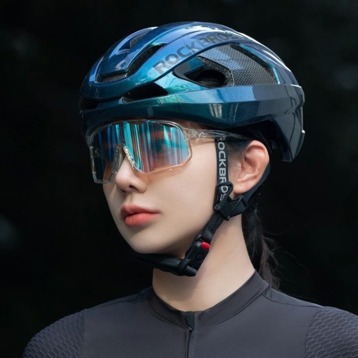 Dviračio šalmas Rockbros LK-15, L (58–62 cm), mėlyno chameleono spalvos