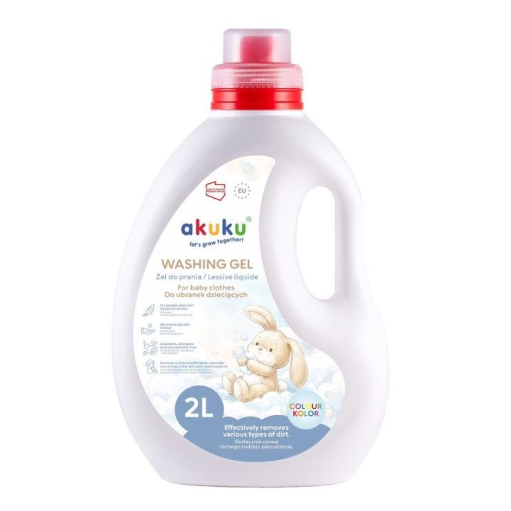 Skalbimo gelis vaikiškiems drabužiams Akuku, 2 l