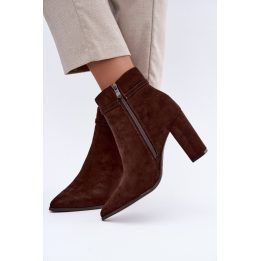 Moteriški aulinukai su 9,5 cm storu kulnu Step In Style, rudi