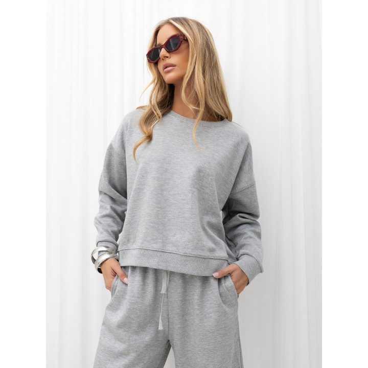 Moteriškas pašiltintas sportinis komplektas Italy Moda, pilkas