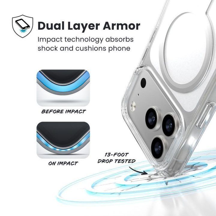 Permatomas dėklas Speck Presidio Perfect Clear MagSafe iPhone 17 Pro