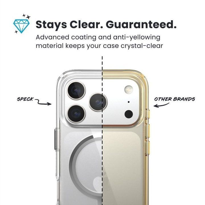 Permatomas dėklas Speck Presidio Perfect Clear MagSafe iPhone 17 Pro