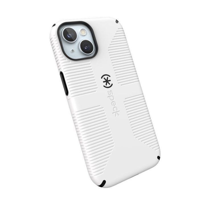 Speck Candyshell Grip MagSafe dėklas iPhone 17e/16e/15/14/13, balta