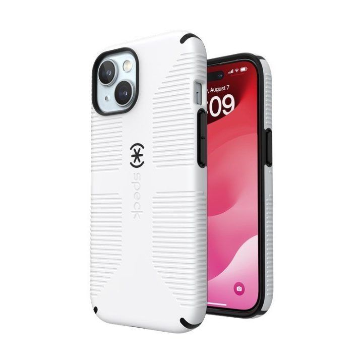 Speck Candyshell Grip MagSafe dėklas iPhone 17e/16e/15/14/13, balta