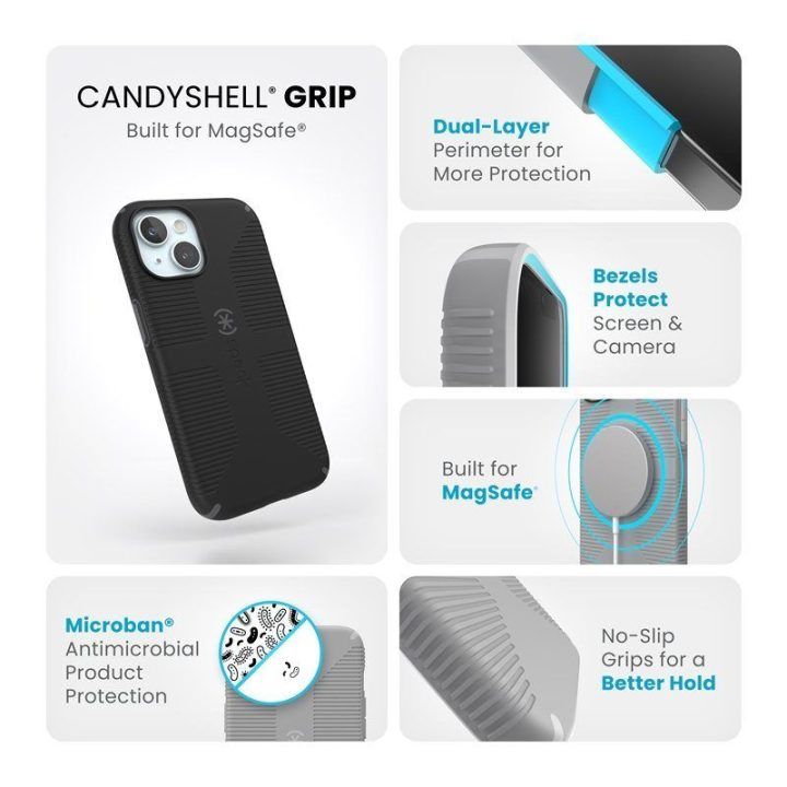 Dėklas Speck Candyshell Grip MagSafe iPhone 17e/16e/15/14/13