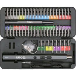 Atsuktuvų ir antgalių rinkinys Yato, 3,7 V, 56 vnt