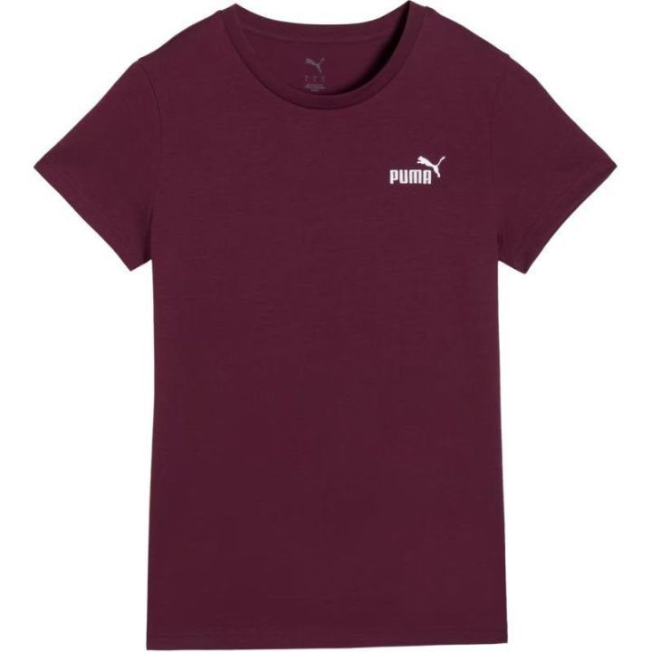 Moteriški medvilniniai marškinėliai Puma ESS Small No.1 Logo, bordo